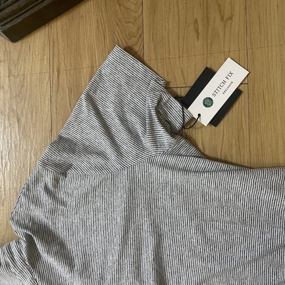 01.Algo Performance Polo Shirt Mens L Striped Short Sleeve Arrieta NWT - Picture 3 of 4